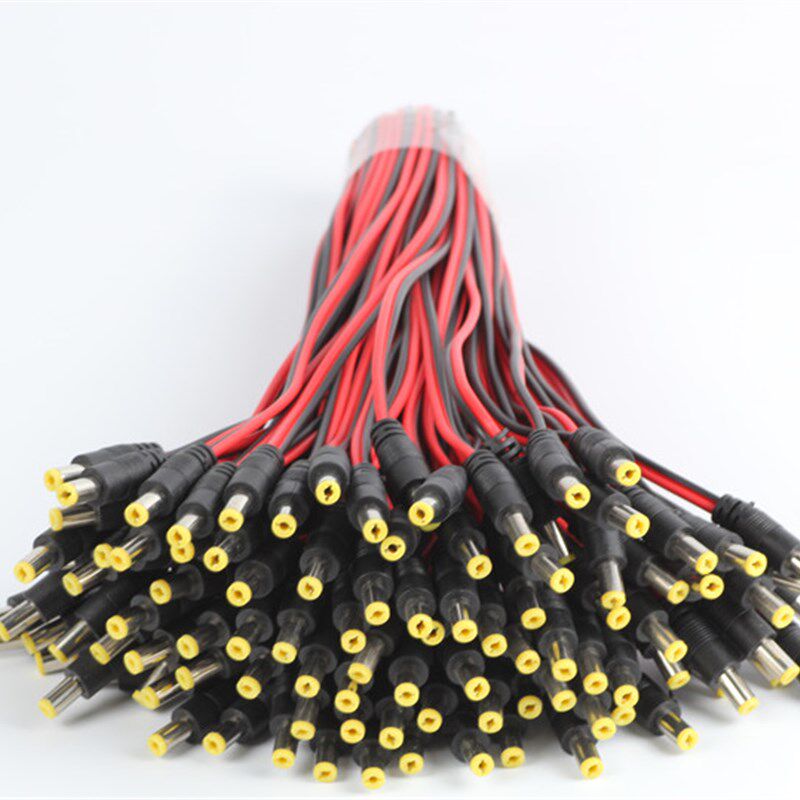 极速纯铜芯DC电源线监控摄像机电源接头红黑公头线集Q中供电12V24