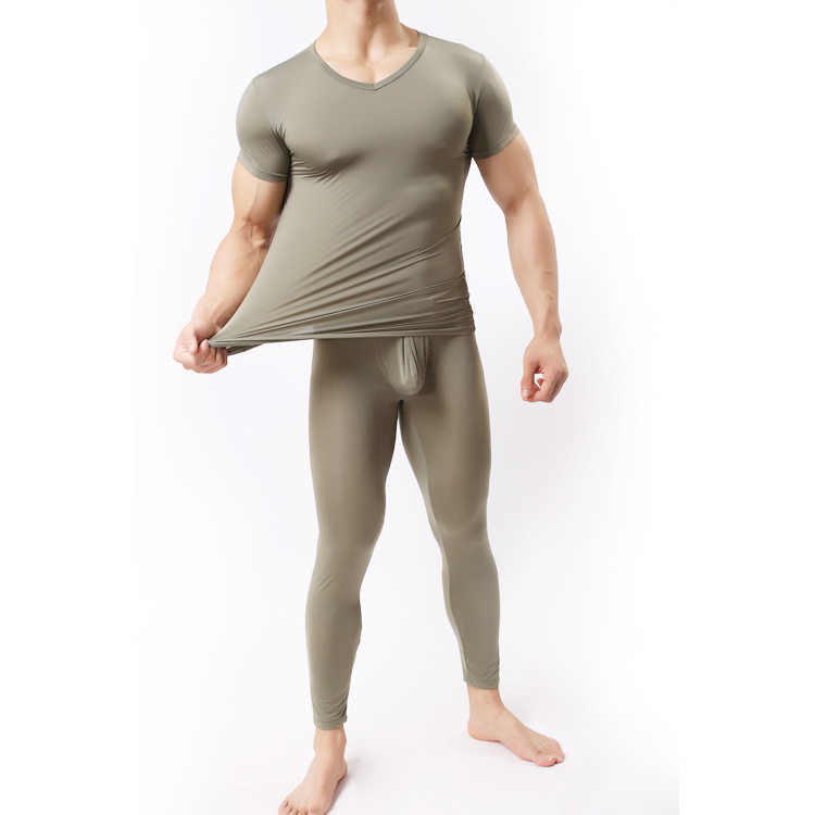 极速Mens Sheer Undershsirts/Man Ice Silk tshirt See through