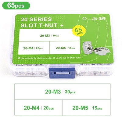 极速65/150/200 Pcs T-nut Set Hammer Head T Nut KitV M3 M4 M5