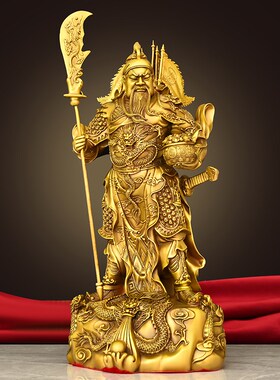 新品全铜关公关二爷人物摆件家z居玄关客厅电视柜摆放武财神关羽