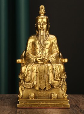 新品纯铜太上老君神像道家供奉三清道祖铜像摆件T祖师灵宝元始天