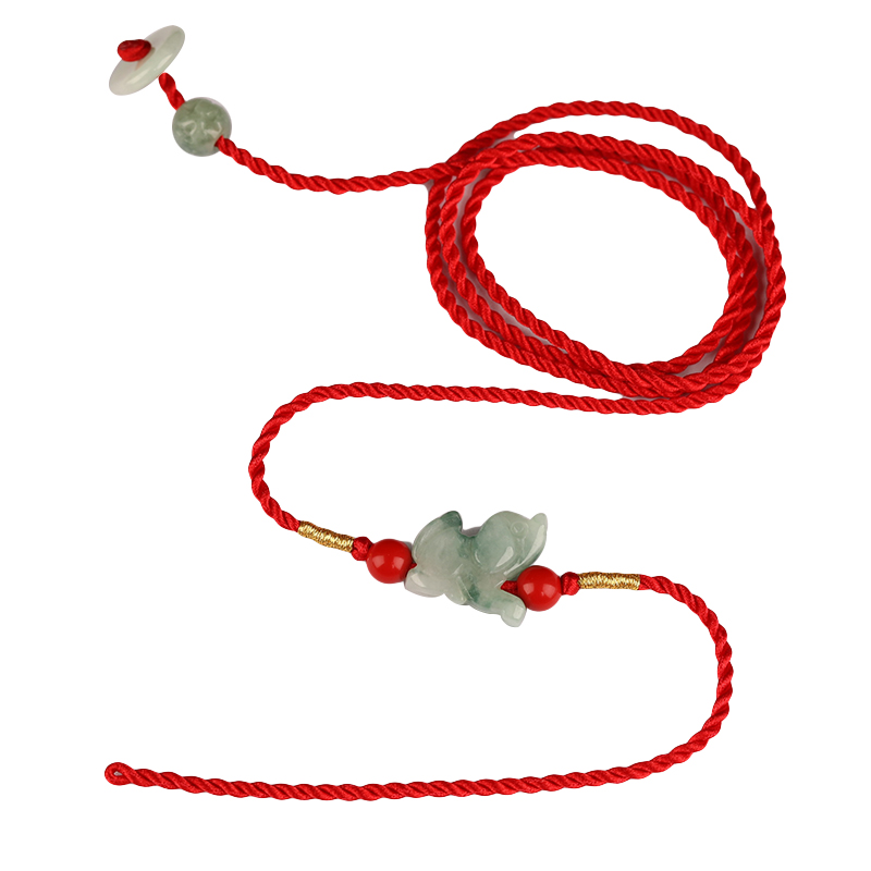 极速2024e新款龙年本命年红绳腰链女玉平安扣好运红腰绳男吉祥太