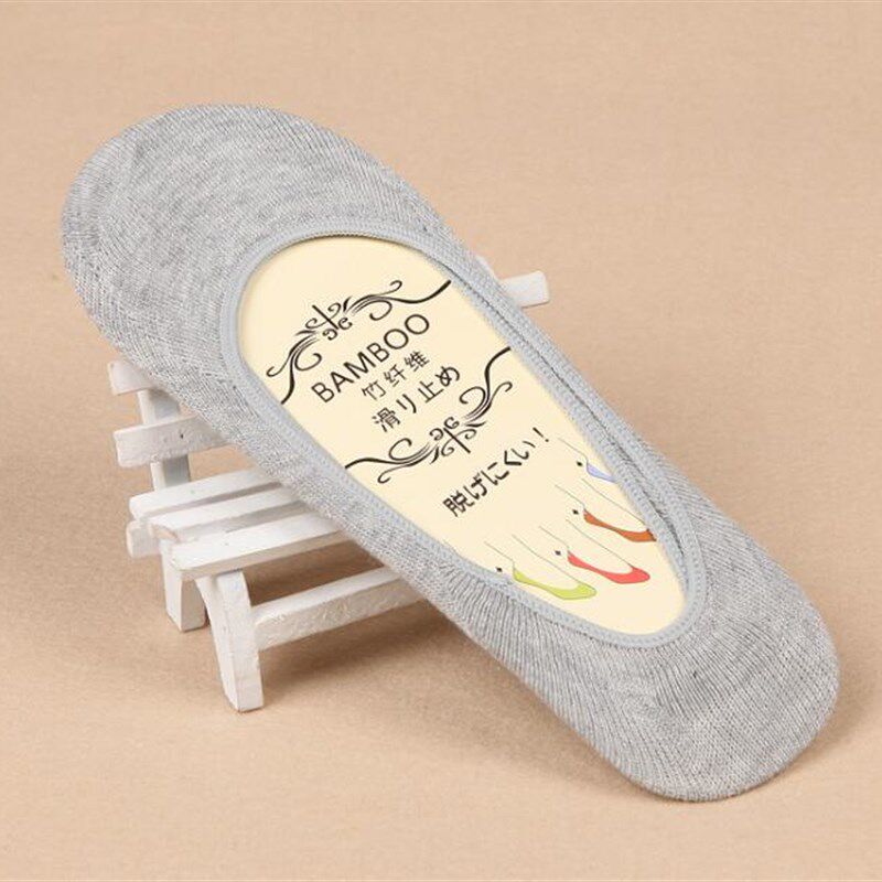极速5pairs women lboat non-slip invisible no show bamboo soc