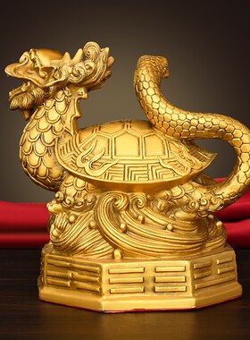 新品黄铜青龙白虎玄武朱r雀摆件家居玄关客厅书房桌面全铜工艺品