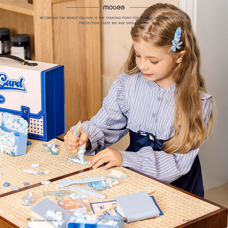 mobee悠蓝假日文具咕卡礼盒套装奶油胶手工diy材料女孩儿童礼物
