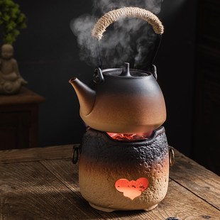 碳炉围炉煮茶壶陶瓷烧水壶户外明火煮茶器室内家用酒精温茶炉温酒