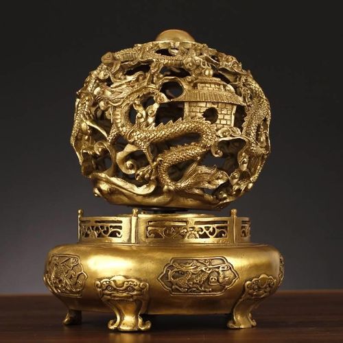 全铜九转乾坤鼎摆件 九龙戏珠鼎客厅家居办公室工艺品