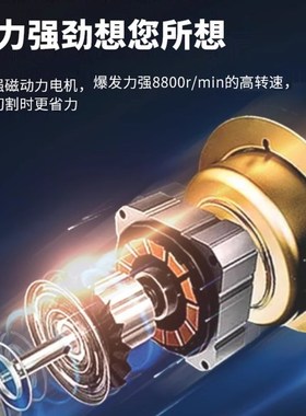 铁狼角磨机无刷充电切割机128VF锂电多功能抛光机手持金属切磨机*