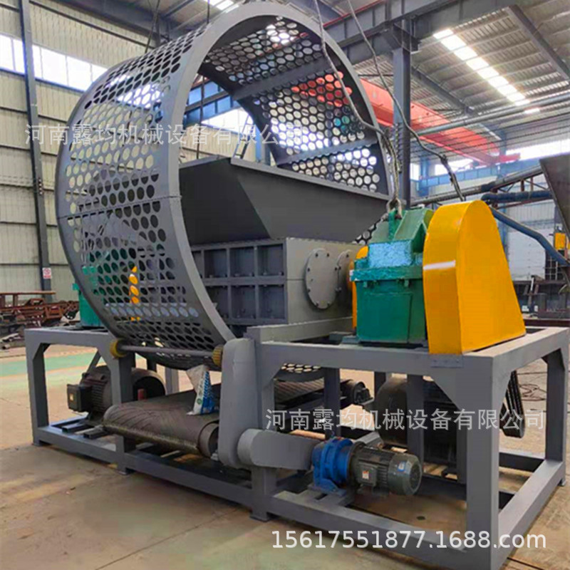 大型木材粉碎机生产线 强力剪切式生活垃圾破碎机轮胎塑料粉碎机