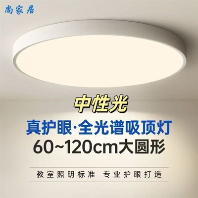 中性光吸顶灯4000K护眼LED灯具客厅灯卧室灯幼儿园暖白光吸顶圆灯