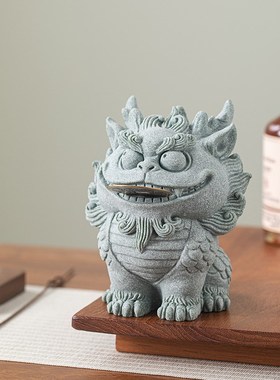 青砂文创麒麟摆件吞金兽办公室桌面造景装饰品招财可爱瑞兽礼品