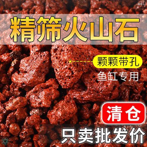火山石颗粒鱼缸水族造景垫底砂古法养鱼材料大块过滤火山岩独立站