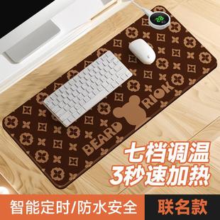 铂赢加热鼠标垫子超大暖桌垫办公室电脑桌面发热暖手垫键盘垫学生