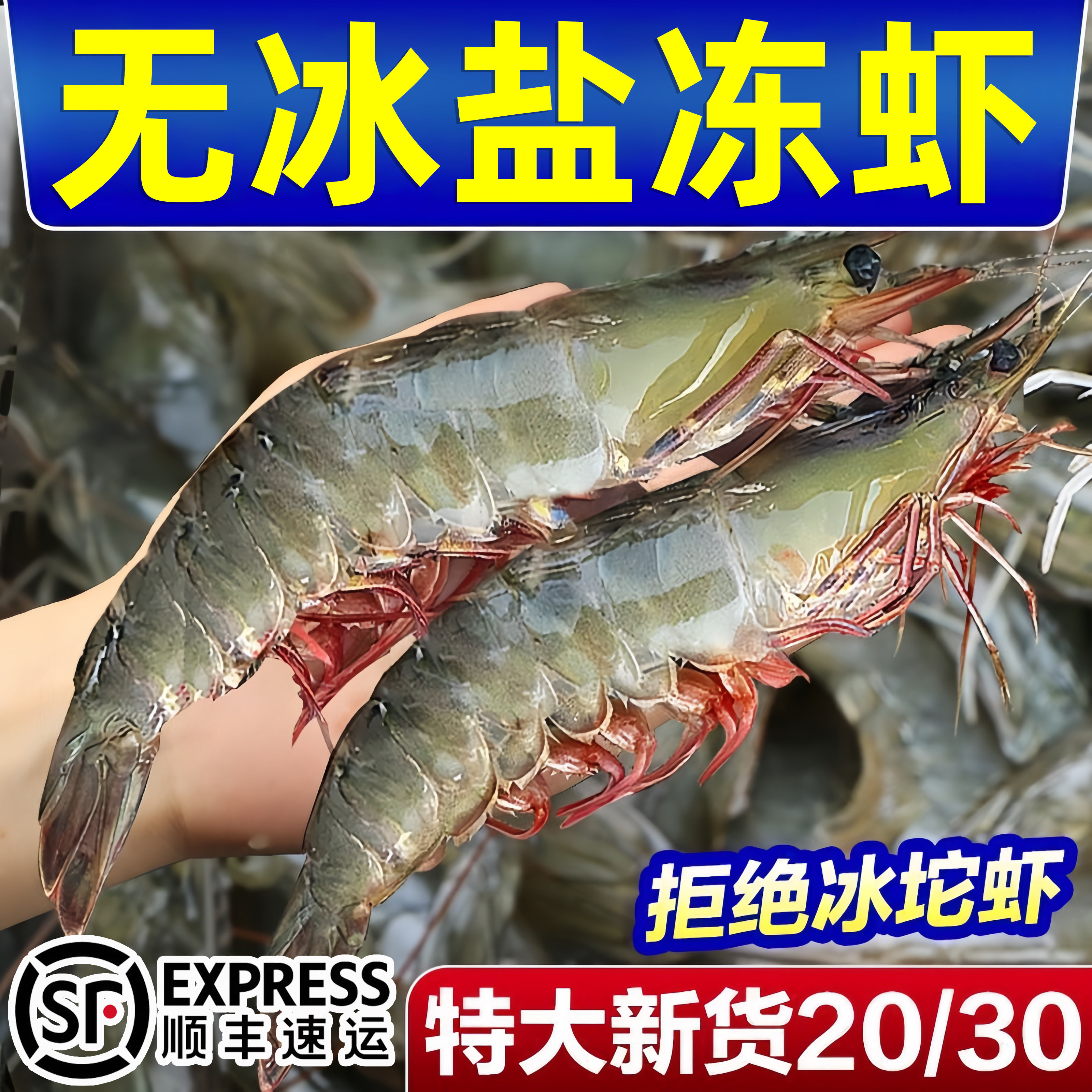 青岛海捕无冰盐冻大虾