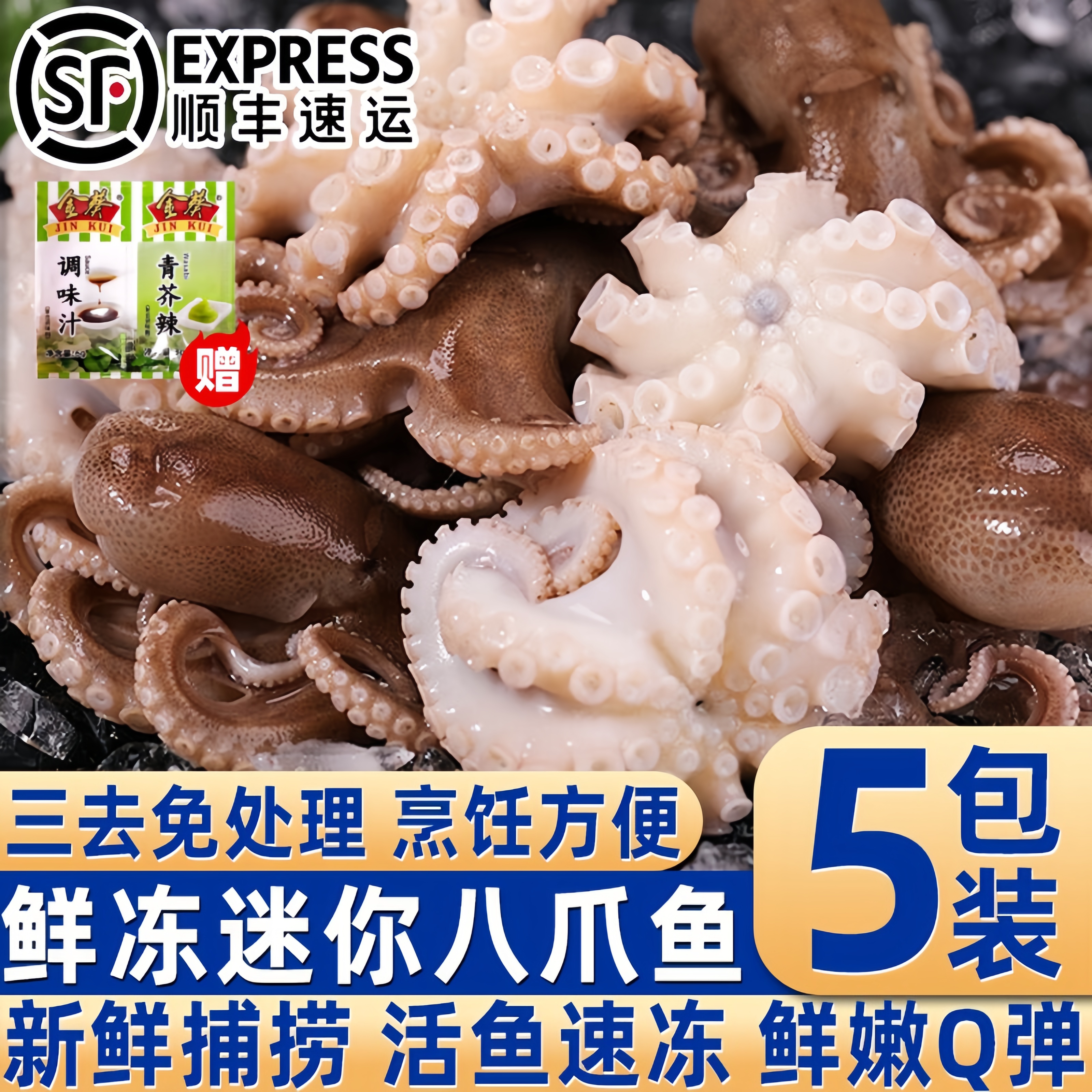 新鲜海捕鲜冻迷你八爪鱼