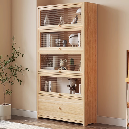 实木书柜落地防尘书架稳固耐用