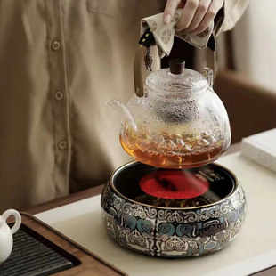 玻璃煮茶壶电陶炉静音家用煮茶器煮茶炉烧水壶蒸茶壶套装 新款 家用