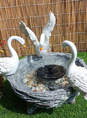 太阳能喷泉户外水池鱼缸水盆太阳能灯光喷泉摆件插电款蘑菇状喷泉