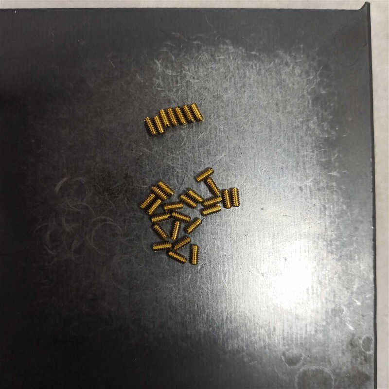 DIN551一字平端机米黄铜紧定螺钉无头螺丝M1.6M2黄铜机米现货