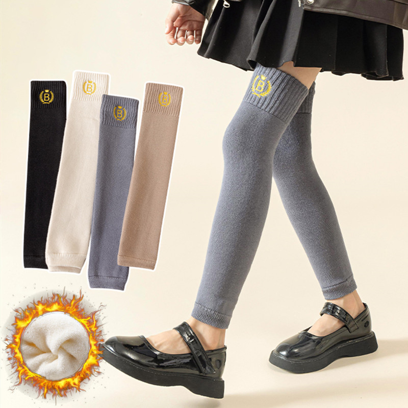 女童秋冬季加厚刺绣袜套儿