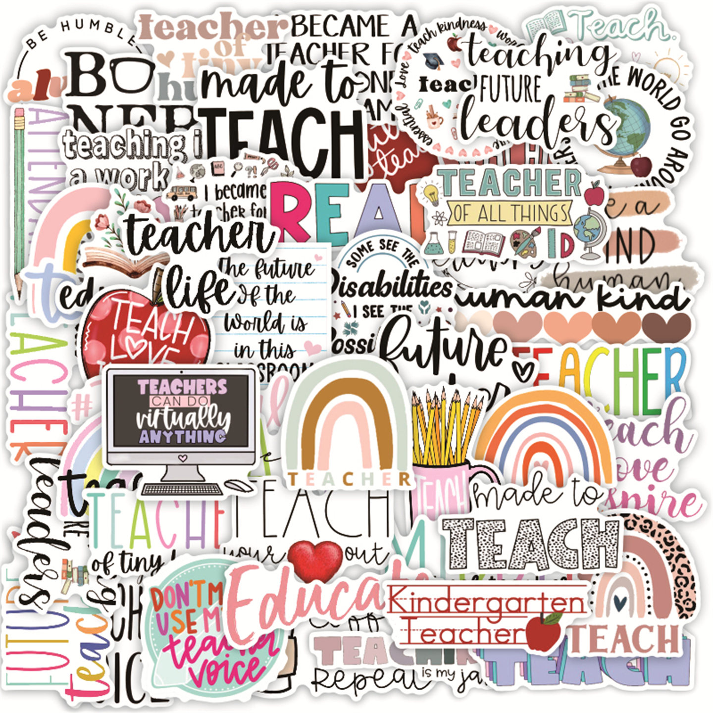 50张快乐的教师节气氛贴纸