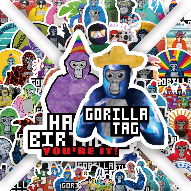 60张搞怪大猩猩装饰贴纸滑板车