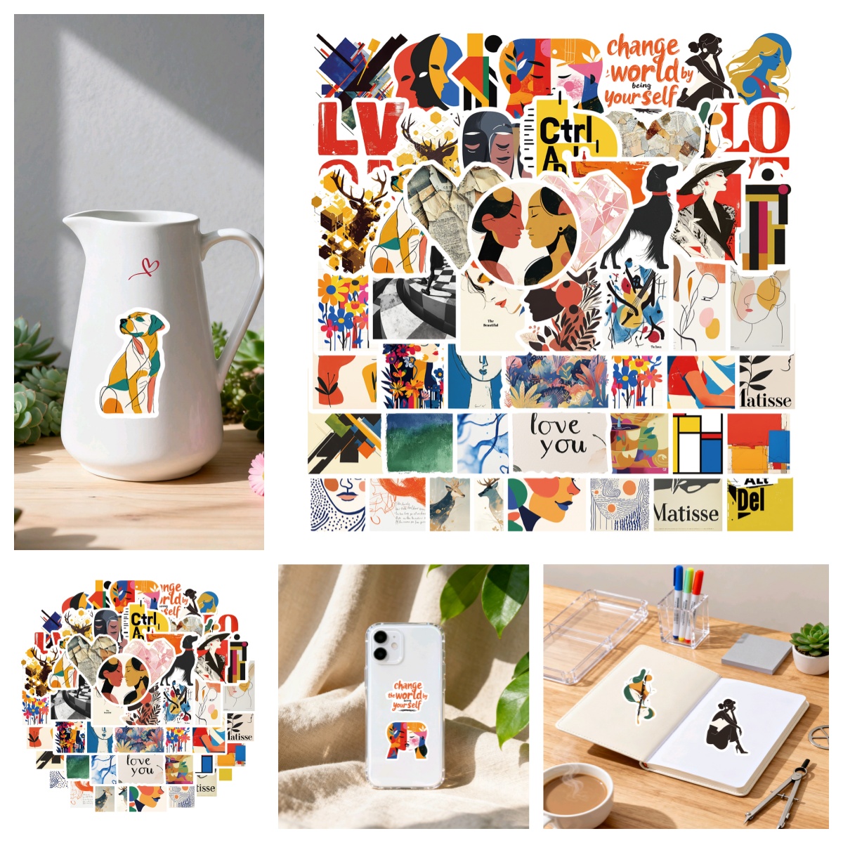 不重复图案复古百搭抽象艺术波普