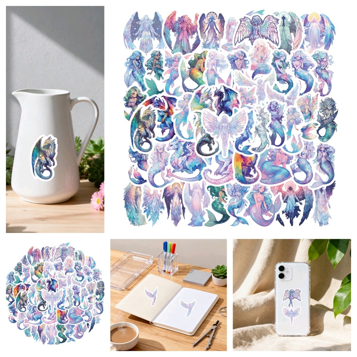卡通可爱梦幻天使美人鱼创意贴纸