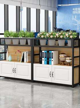 cs办公花柜屏风隔断柜桌边槽柜矮室柜文F768TTTS件铁艺花架储物柜