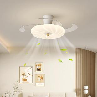 风款 扇灯餐厅灯奶油风温扇馨浪漫创意客厅445吊简约现代新卧房间