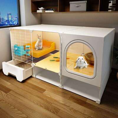 兔笼子家大物别用墅BQNxdDf3豪华兔窝超大自由空间号养宠兔荷
