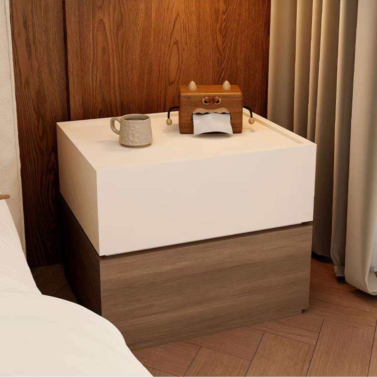 整实木床头轻柜现代卧家室用小型收纳储物柜奢创意感HT1000积木装