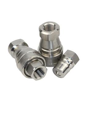 货锈钢快插现接头KZF两端开978闭式气液快不液压扣压速高压管