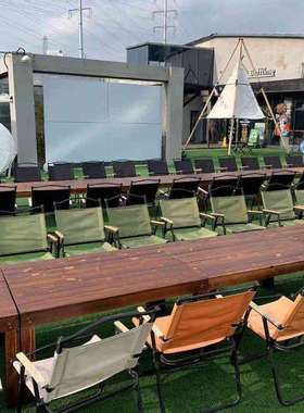 户外桌椅腐木庭院桌塑木防雨防F98S7MH7晒外露天现代室休闲防阳桌