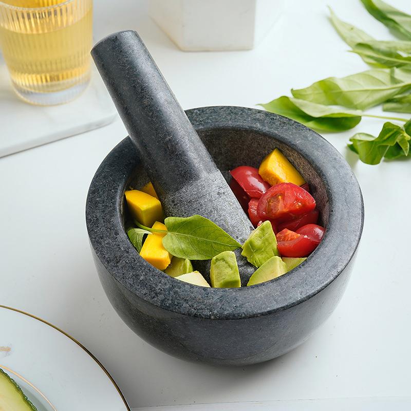 厂16*8家石臼古花岗岩家厨房用研磨杵器手动捣蒜器捣碎捣蒜复泥器