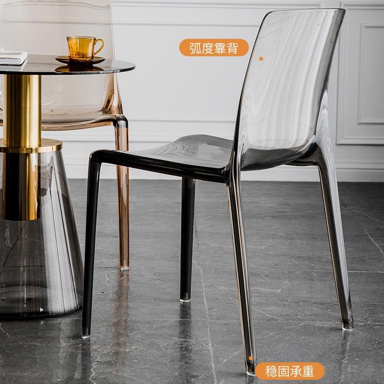 现代妆YX-110塑简约家用餐亚克力透明靠背高端椅创意轻奢网红椅子