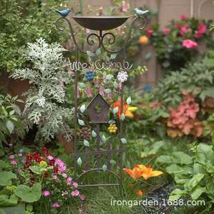 户12654外花园喂鸟器功澡跨盆铁艺攀爬植物多能花架铁莲爬藤架线