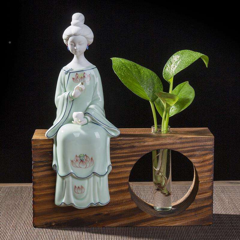 工厂直供客陶瓷仕女人物摆件居家软装厅书房玄办关酒柜VQE公室装