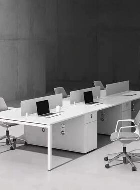 新款职员办公桌椅合组约简白色2/4/FX-9416人位风屏工位员工卡位