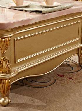 欧式实理几木方茶A15金几0公分储物边配套沙发8角几大石面方桌