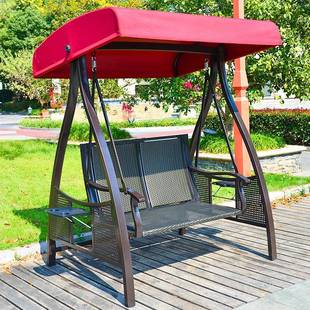 户外秋阳千室外园院双人三人摇椅铁艺吊庭FIL椅家用台千秋椅花摇