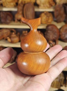 崖随柏陈化料手把开叉010葫芦多子葫件芦小芦木葫质身盘玩文玩工