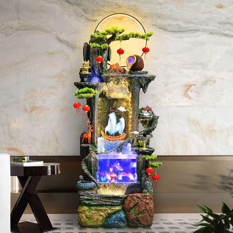 流摆水件喷泉循水假山LKE品鱼池景观客厅装饰办公环室落地风水轮
