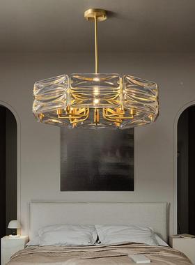 轻奢全铜现代简约圆玻璃长圆形客餐厅吊灯厅高72681端组合家用形