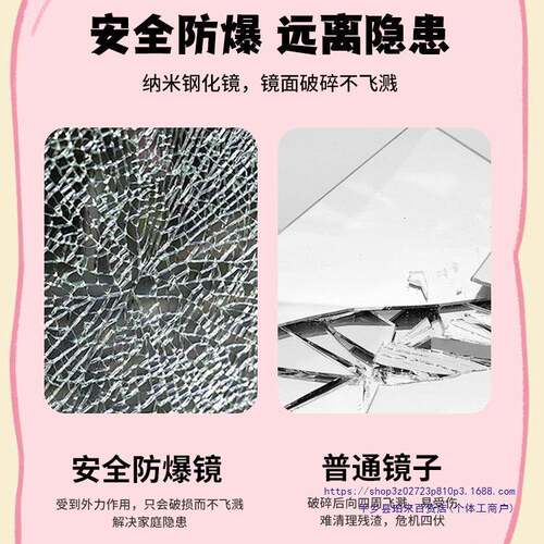 镜子全身落地镜家用卧室生穿式衣镜可移动钢化BRI玻镜璃壁挂女试
