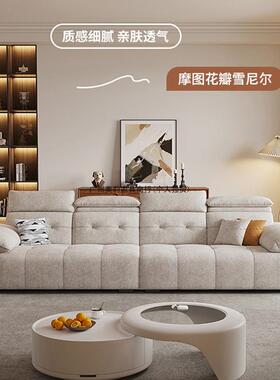 尼奶调油风可简节布艺沙发客厅小户型现代极雪10040060尔直排钢琴