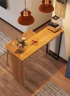 25653美复古实木吧台桌椅组合功公寓民宿闲高脚桌客厅休式多能吧