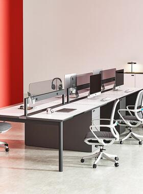 捷Q8办公桌椅组合职公室员工位员办公办桌QXE简约现代4人位奥卡位
