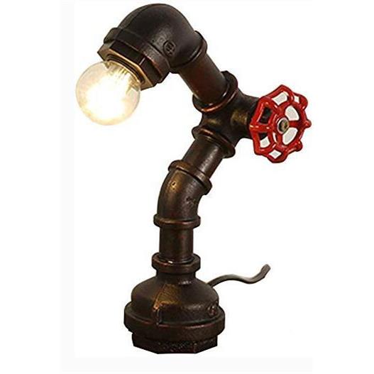 跨境工业风复古创酒意T8025卧室吧餐厅个桌面性铁管艺水调光小夜