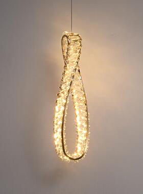 意式轻奢水晶头小吊灯后现约代意简创餐厅GIE吧台灯床主卧室过道